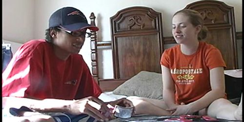 Teen interracial slam at home