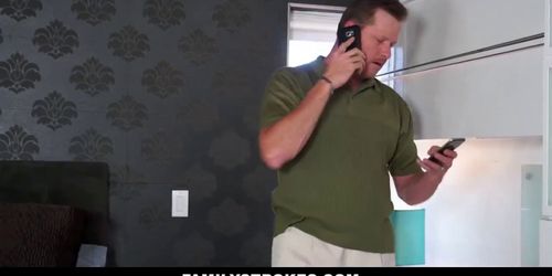 Family Strokes - Cute Teen Fucks Step-Dad To Get Phone Back - video 1