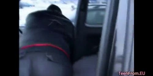 Euro amateur sex in the car