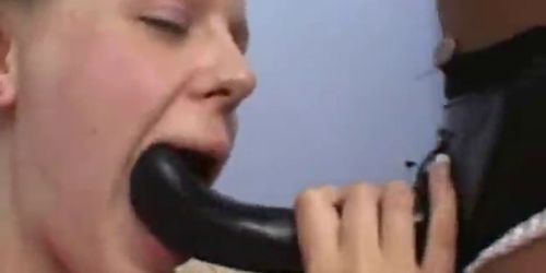 She Gets Fucked by a Strap-On Toy Cock