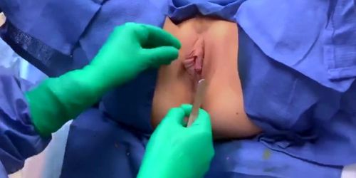 Sexy surgeon presents labiaplasty - hoodoplasty