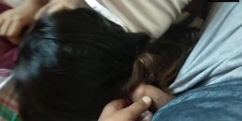 Thick Hairjob - Long Haired Brunette Hairjob