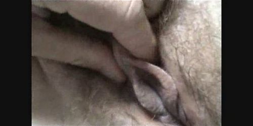 big ol' daddy dick parts his wife's hairy pussy lips