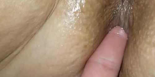 Weird slut wants peaches in her pussy while we screw