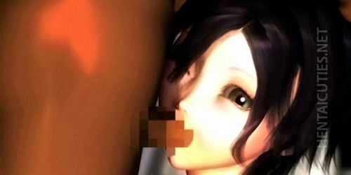 Brunette 3D anime cutie take dick (Green Eyed)