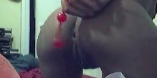 Kinky black booty masturbates pussy on cam - video 3 (amateur )