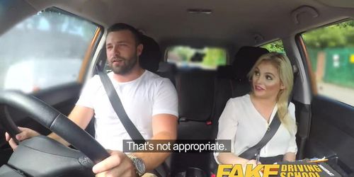 Fake Driving School Sexy busty posh blonde examiner sucks and fucks in car (Katy Jayne, Max Deeds)