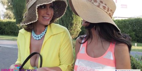 Busty wives Ava Addams and Eva Notty sharing a large prick