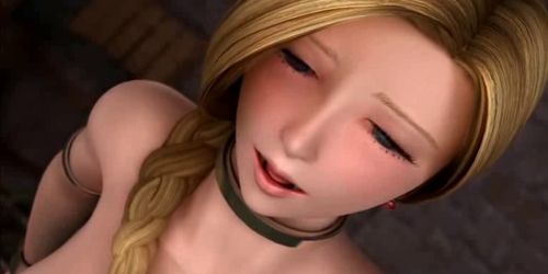Sexy animated jumps in huge dick