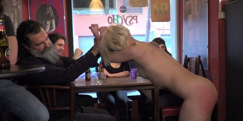 Euro blonde made gangbang fuck in public (Nora Barcelona)