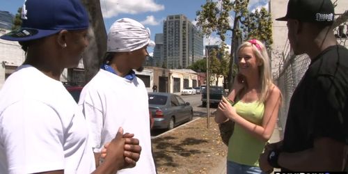 Hot blonde joined a hardcore group sex with black guys (Kaylee Hilton)