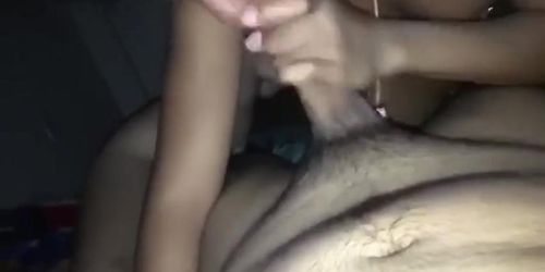 Sexy young ebony sucking Mexican cock