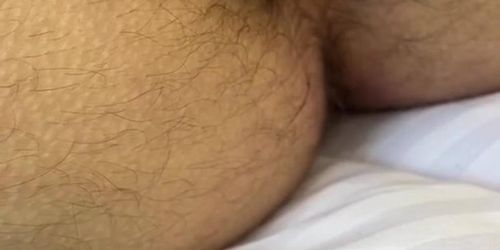 Amazing pink hairy guy asshole pulsating