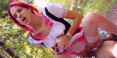 ACES OF PORN - Little Red Riding Hood fucked on the sweet forest trail (Ali Darling)