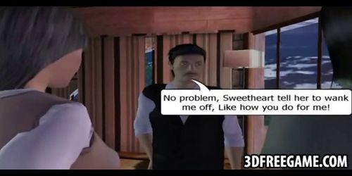 These two sexy 3D brunettes take turns fucking