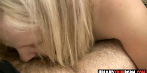 Fat wife sucking a cock and gets a facial