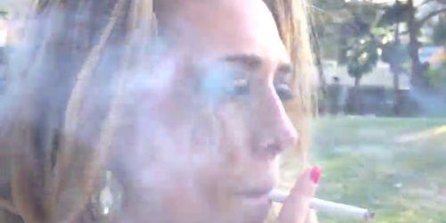 Kagney Linn Karter Smoking (with ruined make-up)