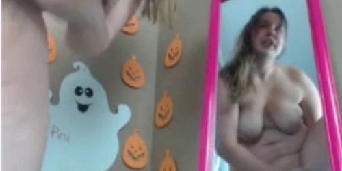 Girl Gets off After Trick or Treaters Leave  crankcamscom