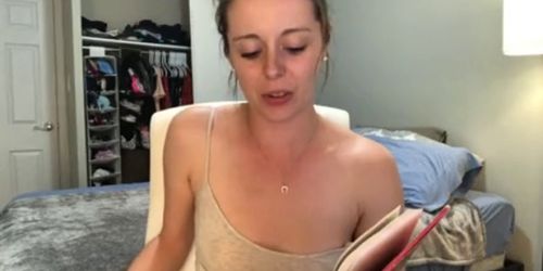 Reading H. Potter riding dildo