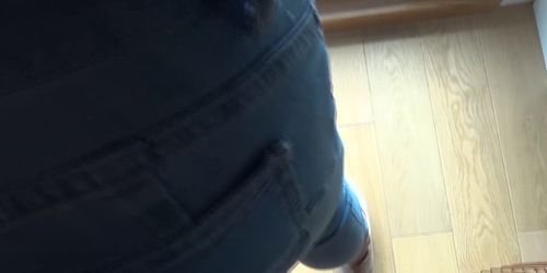 Young Teen in Ripped Jeans Fuck from behind withhot at the end