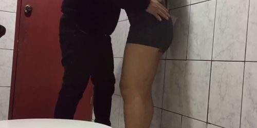 Hard Sex of Young People in the Bathroom of the University, with Hidden Cam