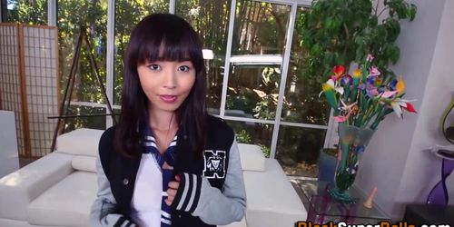 Japanese babe rides bbc - video 2