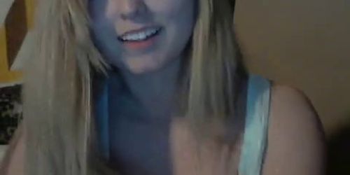 Blonde teen shows her pussy front the webcam - video 3