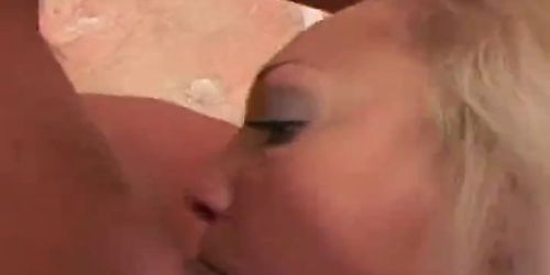 blonde submits to facefuck gagging cum in mouth