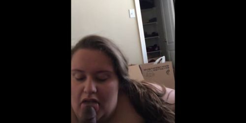 Fat chick takes a facial from a BBC