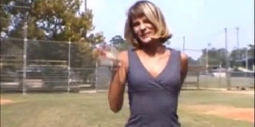 Girl strips COMPLETELY naked on school baseball field 