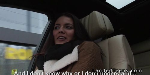 Beautiful Euro amateur teen bangs in car in public (Vanessa Decker)