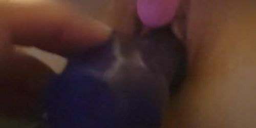 Teen masturbates with big dildo 