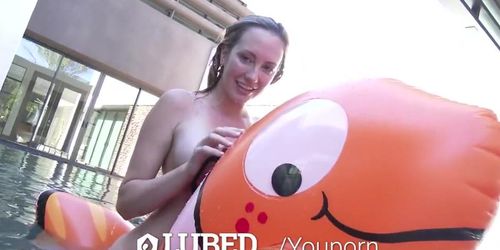 LUBED - Oiled up busty Brett Rossi fucked on massage table