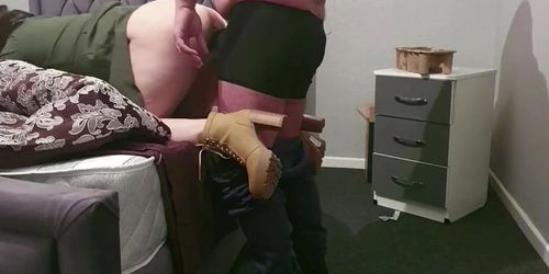 Step mom share hotel room with step son and scream fucked with 11 inch of cock 