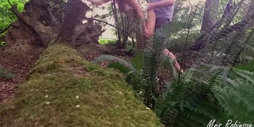 Couple having Public Sex in the woods from Voyeur POV