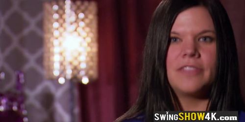 Softcore sex games between swingers ended up in a messy orgy