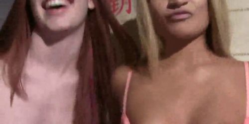 Real college sorority handling a dildo