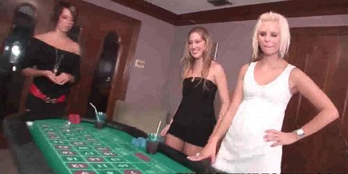 Three Amateur Babes Playing Some Strip Roulette
