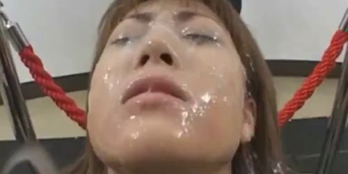 Crazy Asian model in hot bukkake action part2
