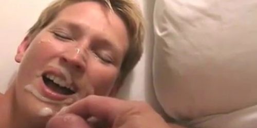 BBC  BWC give blonde MILF a double facial