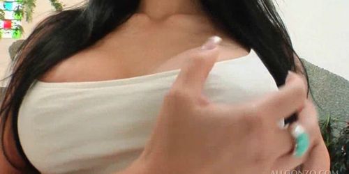 Stunning teeny flashing her pussy ass and big breasts