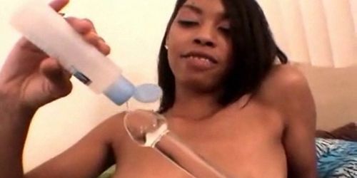 Black Pussy with dildo massaging