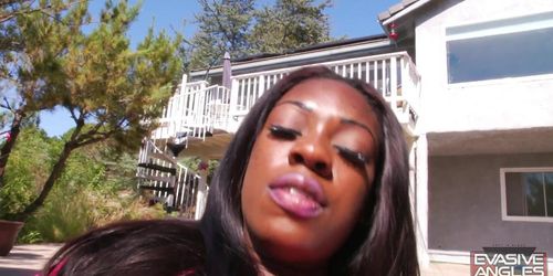 Ebony Girl Rides Huge Dick