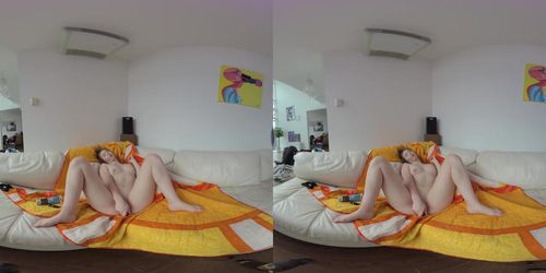 fresh face ALIS does her first time ever video masturbating with a dildo VR180 VIRTUAL CASTING