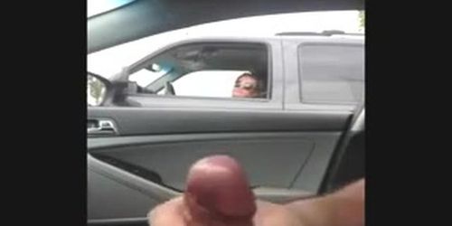 Milf loves to watch from her car