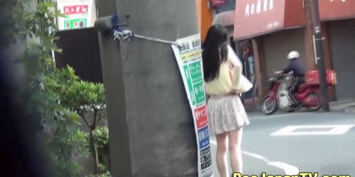 Japanese girls pissing leave pee panties