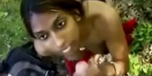 Indian girl taking an outdoor facial