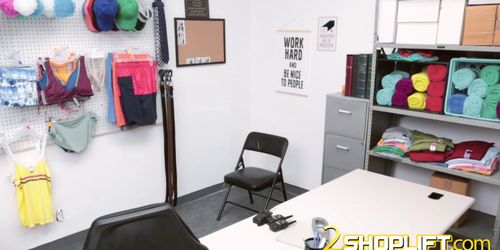 Petite teen is getting punished for shoplifting at the mall