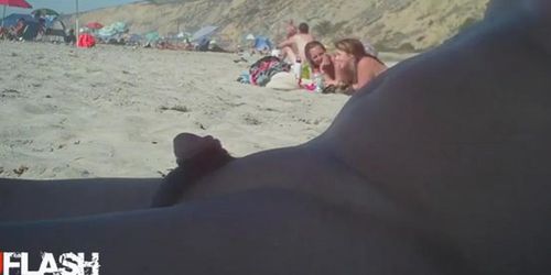 Flash Micro Penis for 2 Beach Teens