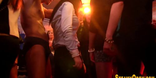 Cfnm teen gobbles dick